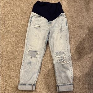 Pinkblush distressed maternity jeans